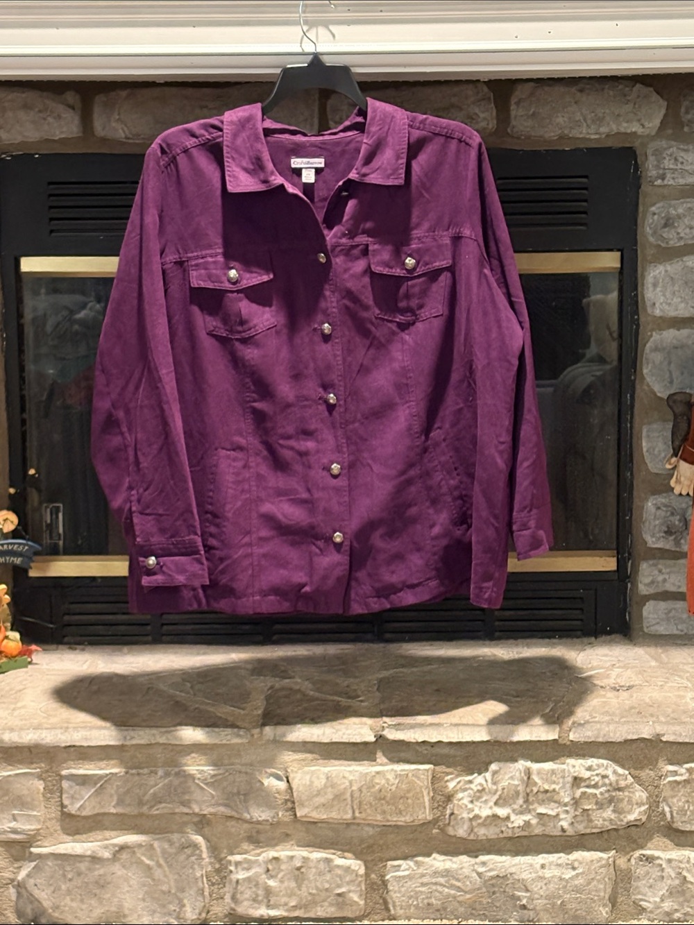 croft & barrow Plum Button-Front Shirt Jacket